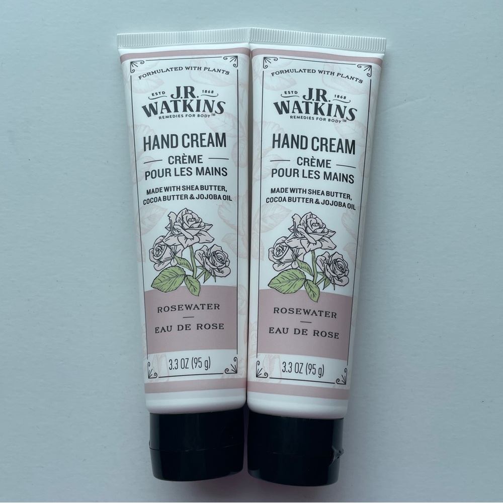 🆕 J.R. Watkins Rosewater Hand Cream - 3.3 oz, lot of 2